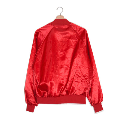 Varsity Jacket Vintage Satin Rosso Anni ‘80s – L