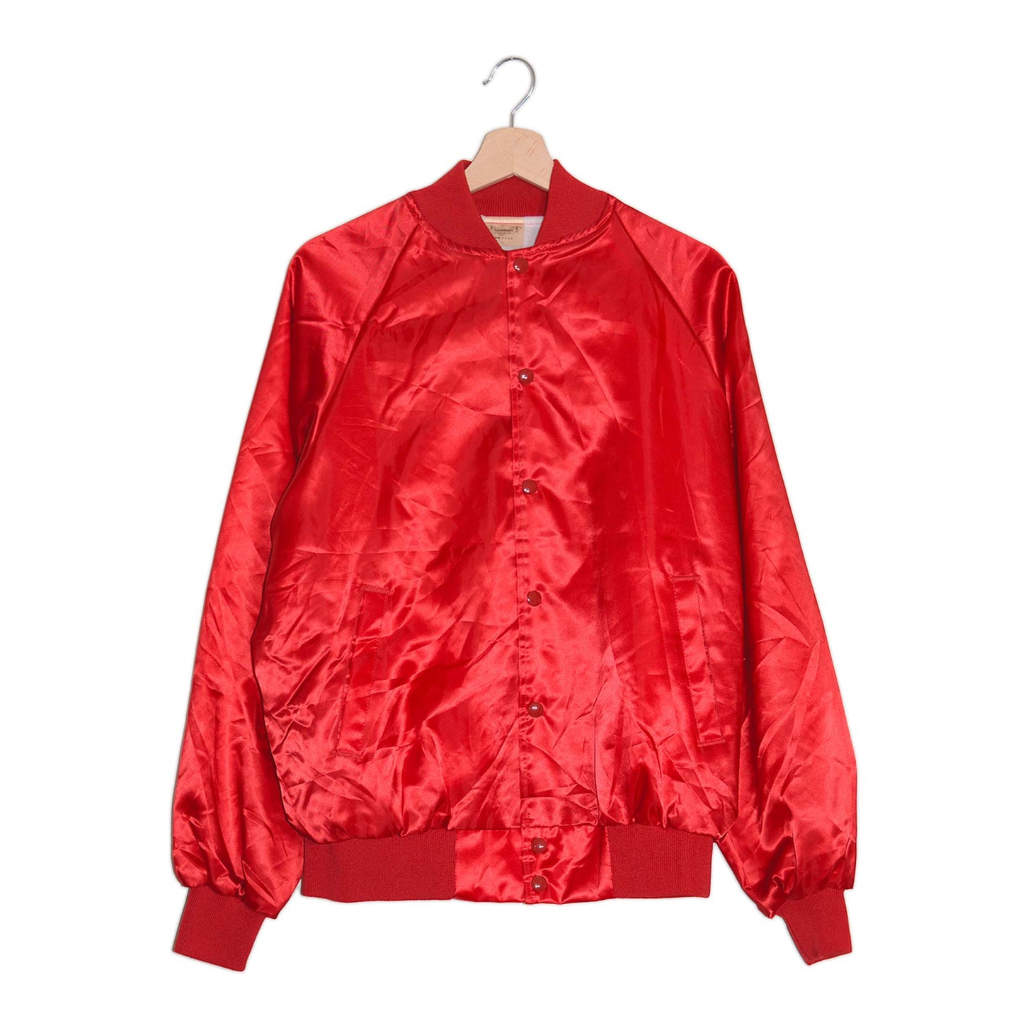 Varsity Jacket Vintage Satin Rosso Anni ‘80s – L