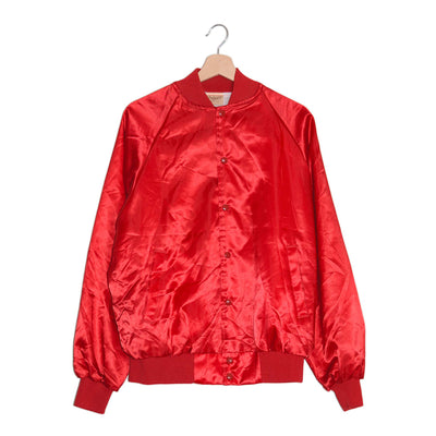 Varsity Jacket Vintage Satin Rosso Anni ‘80s – L