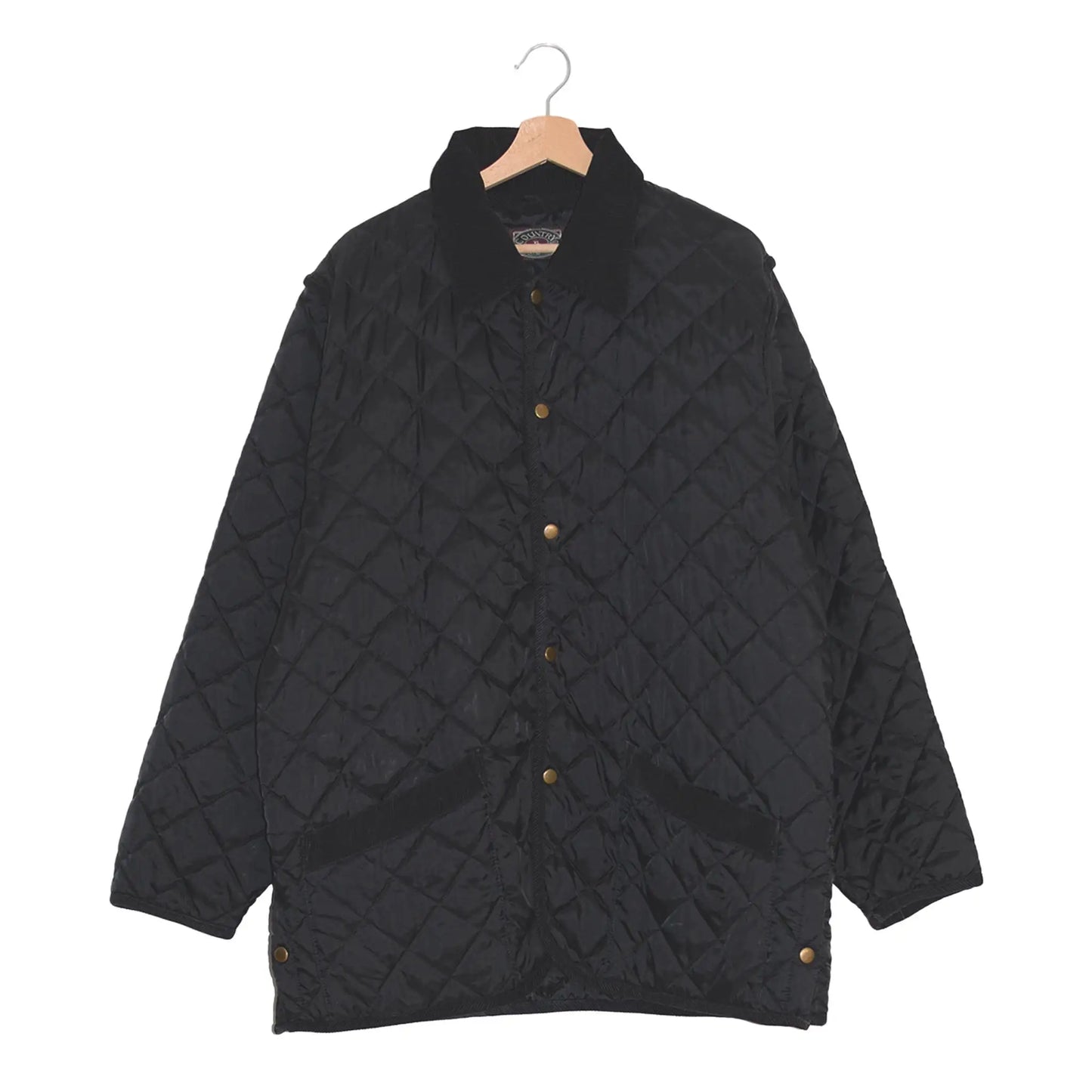 Quilted Jacket Nera con Maniche Rimovibili - XL